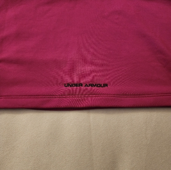 Under Armour pink/magenta coldgear v-neck hooded sweatshirt - Picture 7 of 7
